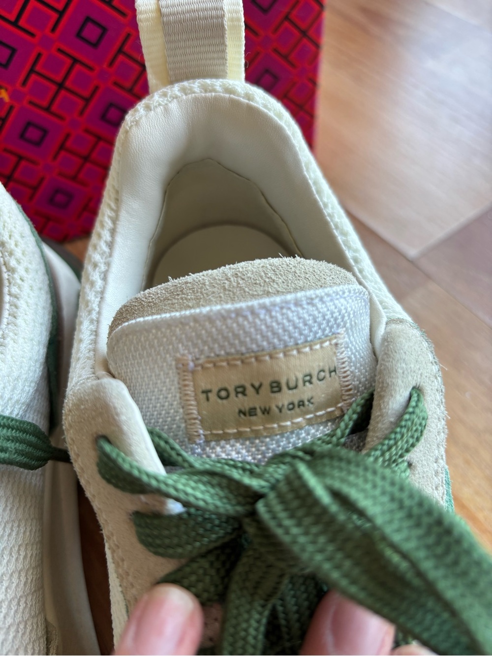 Tory Burch Green Good Luck Low-Top Sneakers - Picture 11 of 16